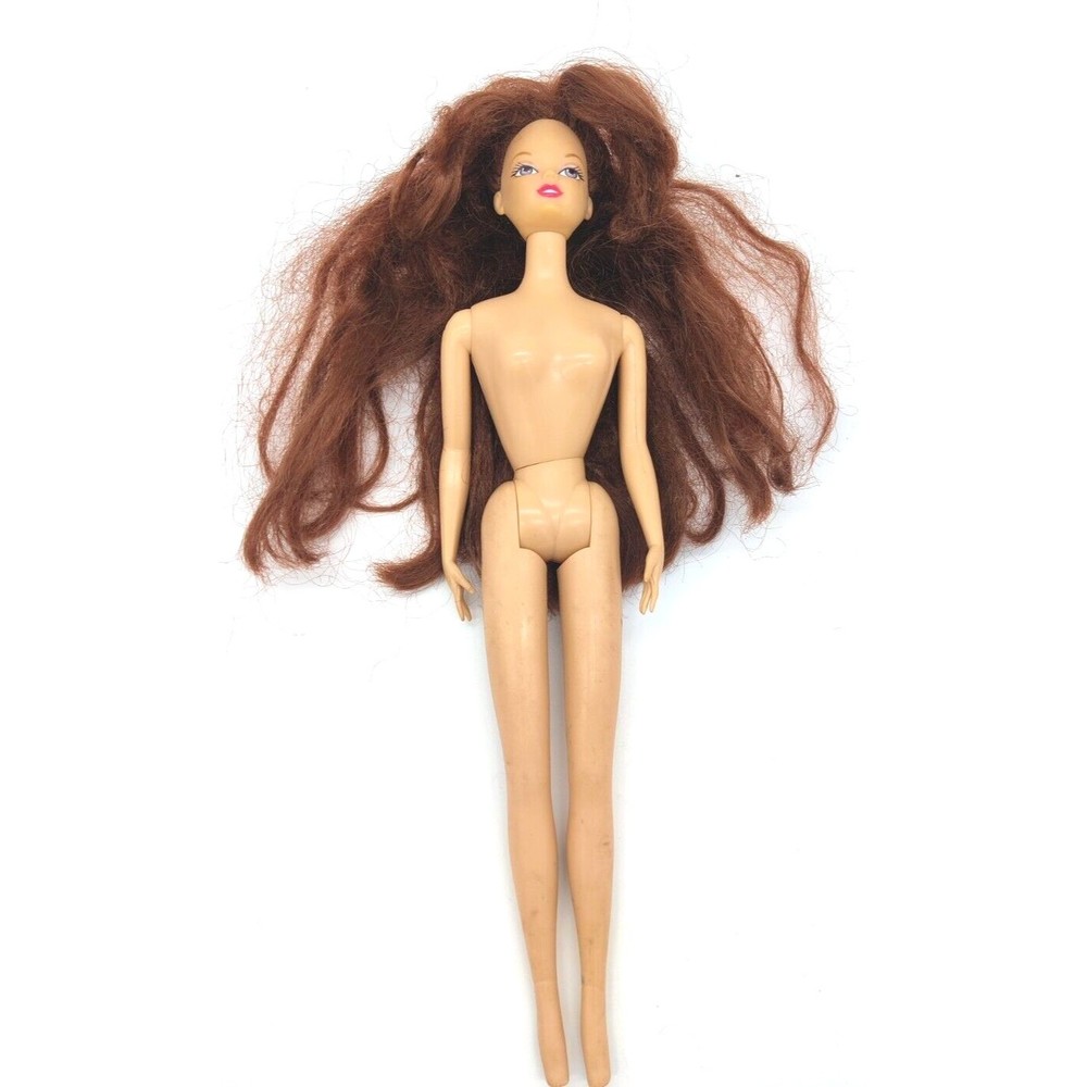 Vintage Jakks Pacific Fashion Doll Caucasian Dark Red Hair Pink Lips 11.5" Toy